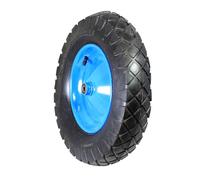 DOMINO Rueda neumática para carretilla 4.00 - 8 | Rueda de carretilla rueda de acero de goma maciza, diámetro 400 mm, capacidad de carga 150 kg, rueda de repuesto | rueda de goma | neumáticos de