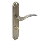 domino Tirador de puerta 78 - Juego de manillas para inodoro - Juego de herrajes para puerta izquierda y derecha para WC/cuarto de baño | Forma de L | Herrajes de puerta de aluminio | Manija de puerta