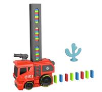 Domino Train Toy, Automatic Dominos Laying, Colorful Blocks Set, Educational Learning Toys, Creative Playset for Kids, Boys, Girls, Home, Playroom, Kindergarten, Classroom, 10.43x3.27x6.85 Inches