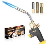 DOMINOX Cabezal de antorcha de propano con 3 boquillas, antorcha de gas de arranque de gatillo para propano, MAP y MAPP, kit de cabezal de antorcha de alta intensidad para soldar, soldar, encender,