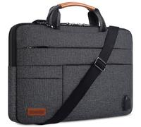 DOMISO 13-13,3 Pulgadas Funda Protectora con Puerto de Carga USB Bolsa Bandolera Maletin para Ordenador Portátil/Apple MacBook Pro Retina/Asus/HP/Lenovo/Primux/Acer,Cremallera Negra