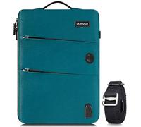 DOMISO 13-13,3 Pulgadas Funda Protectora con Puerto de Carga USB Bolso de Bandolera para Ordenador Portátil/Tablet/Apple MacBook Pro Retina/Asus/HP/Lenovo/Primux/Acer, Turquesa