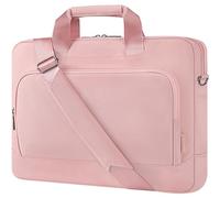 DOMISO 17-17,3 Pulgadas Funda para Portátil Bolsa Bandolera de Gran Capacidad Compatible con Dell XPS/Inspiron 17 / HP Gaming Pavilion 17 / Chromebook 317，Rosa