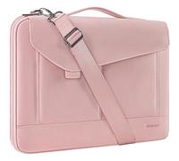 DOMISO 17-17.3 Zoll Laptop Tasche Aktentasche Umhängetasche Kompatibel mit 17.3" Dell/HP Pavilion 17/ProBook 470/MSI GS73VR Stealth PRO/Lenovo/Acer/ASUS, Rosa