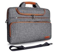 DOMISO Bolso Bandolera para Portátil 15-15.6 Pulgadas | Resistente al Agua | Compatible con Dell XPS 15, MacBook, HP Pavilion/ENVY 15, Lenovo ThinkPad/IdeaPad | Gris Oscuro
