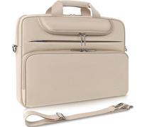 DOMISO Bolso Bandolera para Portátil 15-15.6 Pulgadas | Resistente al Agua | Compatible con Dell XPS 15, MacBook, HP Pavilion/ENVY 15, Lenovo ThinkPad/IdeaPad | Beige