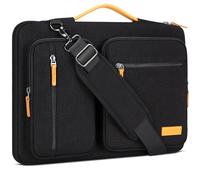 DOMISO Funda Maletin Bolsa Ordenador Portátil 17,3 Pulgadas Bandolera Mensajero para Portátiles y Netbooks Impermeable Bolsa con Cremallera Compatible con Thinkpad Ideapad HP DELL,Negro