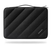 DOMISO Funda para portátil de 15,6 pulgadas, con asa retráctil, resistente al agua, a prueba de golpes, para MacBook, HP, Dell, Asus Notebook, negro