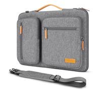 DOMISO Funda para Portatil Ordenador 17 Pulgadas,Protección Bolsa para 17 Pulgadas Lenovo,HP,Dell,Asus Chromebook,Impermeable Laptop PC Case Sleeve Con Tirantes,Gris