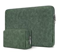 DOMISO Funda para Portatil Ordenador 17 Pulgadas,Protección Bolsa para 17 Pulgadas Lenovo,HP,DELL,ASUS Chromebook,Impermeable Laptop PC Case Sleeve,con Bolsa para Accesorios,Verde Oscuro