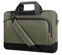 DOMISO Funda Portátil 17-17,3 Pulgadas, Maletín Bandolera Gran Capacidad, Compatible con Dell HP Lenovo ASUS Acer, Verde Oscuro