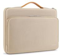 DOMISO Funda Protectora 360° para Portátil 15.6 Pulgadas con Asa, Compatible con MacBook Air 15 M3 2024 y MacBook Pro 15, Beige