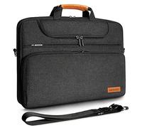DOMISO Maletín multifuncional para portátil de 15 pulgadas, impermeable, bolsa de hombro para portátiles de 15 a 15.6 pulgadas, Apple/Lenovo IdeaPad/Acer Aspire/HP ENVY 15/Dell XPS 15, negro