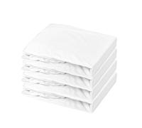 Domiva - Juego de 4 sábanas bajeras (algodón peinado/m2), color blanco