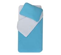 Domiva - Juego de edredón de 75 x 120 + Funda de Almohada 35 x 45 cm, Color Turquesa y Azul Claro