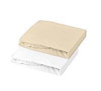 Domiva - Lote de 1 Alese PU + 1 sábana Bajera 070 x 140 cm, Color Blanco
