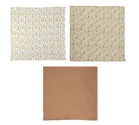 Domiva - Lote de 3 Lanas, Gasa, 60 x 60 cm, Miel