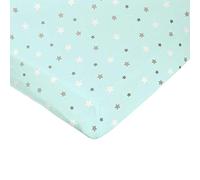 DOMIVA - Sábana Bajera con Estampado de Estrellas (60 x 120 cm), Color Verde