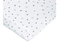 DOMIVA - Sábana bajera con estampado de estrellas, color blanco, 70 x 140 cm, color gris