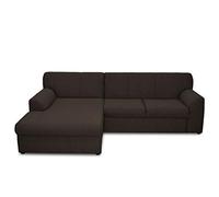 DOMO. collection Cubresofá esquinero en Forma de L, con cojín pequeño y función de Cama, Color marrón, 245 x 155 cm