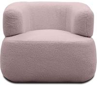 DOMO. collection Sessel Molina, moderner Polstersessel aus Teddy-Stoff mit Armlehnen und runden Ecken, Einzelsessel, Garnitur 90 x 86 x 71 cm (BxTxH), Altrosa