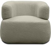 DOMO. collection Sessel Molina, moderner Polstersessel aus Teddy-Stoff mit Armlehnen und runden Ecken, Einzelsessel, Garnitur 90 x 86 x 71 cm (BxTxH), Taupe