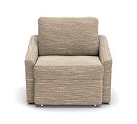 DOMO Collection Sillón Relax, Cama de Invitados, sofá Cama de 108 x 96 x 86 cm (Ancho x Profundidad x Alto), Color Beige y marrón
