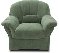 DOMO. collection Sillón tapizado Bahia FK con muelles Acolchado, diseño clásico, sillón Individual 102 x 57 x 91 cm (Ancho x Profundidad x Alto), Color Verde