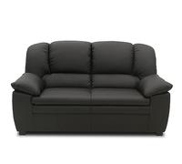 Domo. Collection Sofá Ambato de Piel de 2 plazas de diseño clásico, sofá de 2 plazas en imitación de Piel, Piel sintética, tapizado, 159 x 92 x 88 cm (Ancho x Profundidad x Alto), Color Negro