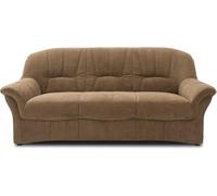 DOMO. collection Sofá Bahia FK de 3 plazas con Acolchado de muelles, diseño clásico, sofá tapizado de 200 x 57 x 91 cm, Color marrón