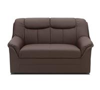 Domo. Collection Sofá Berlín, diseño clásico, Color marrón | 2 plazas de piel sintética con muelles para mayor comodidad, 143 x 90 x 89 cm (ancho x profundidad x alto)
