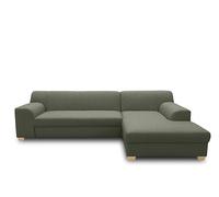 DOMO. collection Sofá Cama esquinero Tinos pequeño en Forma de L, sofá esquinero con función de Descanso, sofá de Esquina, sofá esquinero Acolchado, 273 x 157 x 74 cm, Color Verde