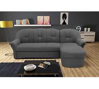 DOMO. collection Sofá Cama pequeño Puno en Forma de L con Chair Largo, sofá Cama, tapizado, sofá esquinero, 233 x 142 x 84 cm, Color Gris
