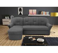 DOMO. collection Sofá Cama pequeño Puno en Forma de L con Chair Largo, sofá Cama, tapizado, sofá esquinero, 233 x 142 x 84 cm, Color Gris
