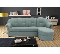 DOMO. collection Sofá Cama pequeño Puno en Forma de L con Silla Larga, sofá Cama, tapizado, sofá esquinero, 233 x 142 x 84 cm, Color Azul Hielo