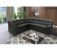 DOMO. collection Sofá esquinero Berlín Atemporal de Piel sintética con función de Dormir y Relleno de muelles, sofá en Forma de L de Piel sintética, 205 x 250 x 89 cm, Color Negro
