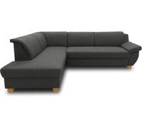 DOMO. collection Sofá esquinero clásico en Forma de L, Sofá esquinero con función de Dormir 186 x 254 cm, Color Antracita