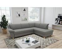 DOMO. collection Sofá esquinero Panama clásico en Forma de L, 254 x 186 cm, Color Gris Oscuro