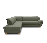 DOMO. collection Sofá esquinero Panama clásico en Forma de L, sofá esquinero 254 x 186 cm, Color Verde