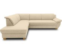 DOMO. collection Sofá esquinero Panama clásico en Forma de L, sofá esquinero, sofá esquinero con función de Dormir 254 x 186 cm, Color Beige