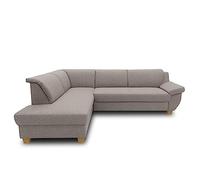 DOMO. collection Sofá esquinero Panama clásico en Forma de L, sofá esquinero, sofá esquinero de 254 x 186 cm, Color marrón