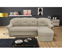 DOMO. collection Sofá esquinero Puno pequeño en Forma de L con Silla Larga, sofá tapizado, sofá esquinero, 233 x 142 x 84 cm, Color Beige