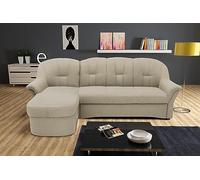 DOMO. collection Sofá esquinero Puno pequeño en Forma de L con Silla Larga, sofá tapizado, sofá esquinero, 233 x 142 x 84 cm, Color Beige