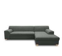 DOMO. collection Sofá esquinero Tinos pequeño en Forma de L, sofá esquinero de Esquina, Esquina, 273 x 157 x 74 cm (Ancho x Profundidad x Alto), Color Gris Oscuro