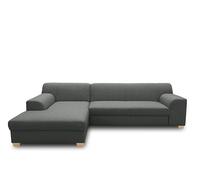 DOMO. collection Sofá esquinero Tinos pequeño en Forma de L, sofá esquinero de Esquina, Esquina, Esquina, Esquina, Esquina, 273 x 157 x 74 cm (Ancho x Profundidad x Alto), Color Gris Oscuro