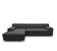 DOMO. collection Sofá esquinero Tinos pequeño en Forma de L, sofá esquinero, esquinero, esquinero, esquinero, 273 x 157 x 74 cm (Ancho x Profundidad x Alto), Color Gris Antracita