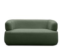 DOMO. collection Sofa Molina, 2-Sitzer, Moderne 2er Couch aus Teddy-Stoff mit runden Ecken, Polstersofa, Garnitur 160 x 86 x 71 cm (BxTxH), dunkelgrün