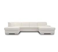 DOMO. collection Wohnlandschaft Star - Sofá de Piel en Forma de U, tapizado, 150 x 304 x 150 cm (Ancho x Profundidad x Alto), en Piel sintética Blanca