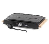 DOMO DO8717PN - Pancake Maker con diseño de madera - PFAS FREE - Crepiere eléctrico - Incluye espátulas de madera y cucharón - 6P