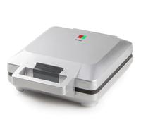 DOMO DO9250W - Gofrera para 4 gofres cuadrados (1600 W), color plateado